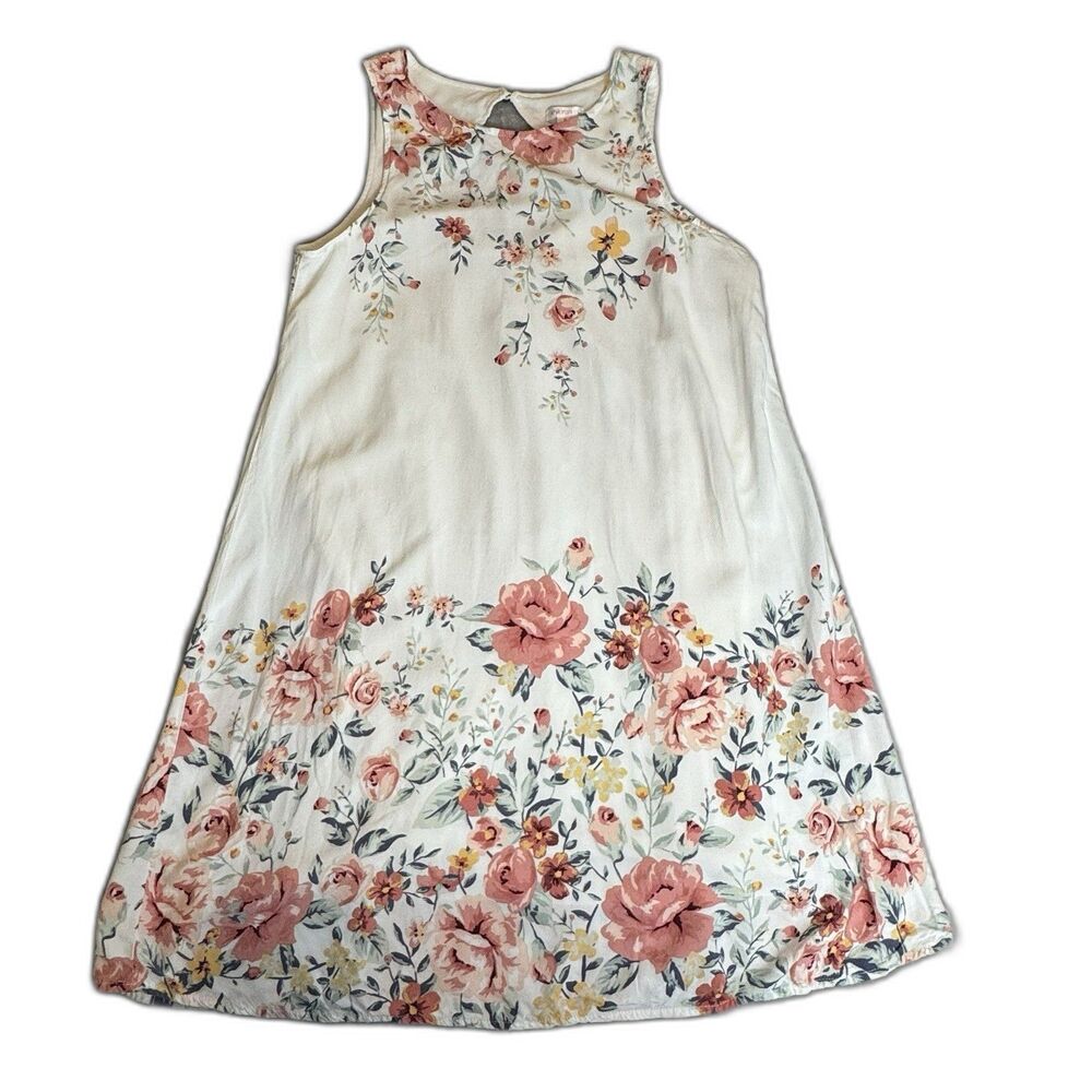 Xhilaration Sleeveless Floral Swing Dress Boho Medium Keyhole Back